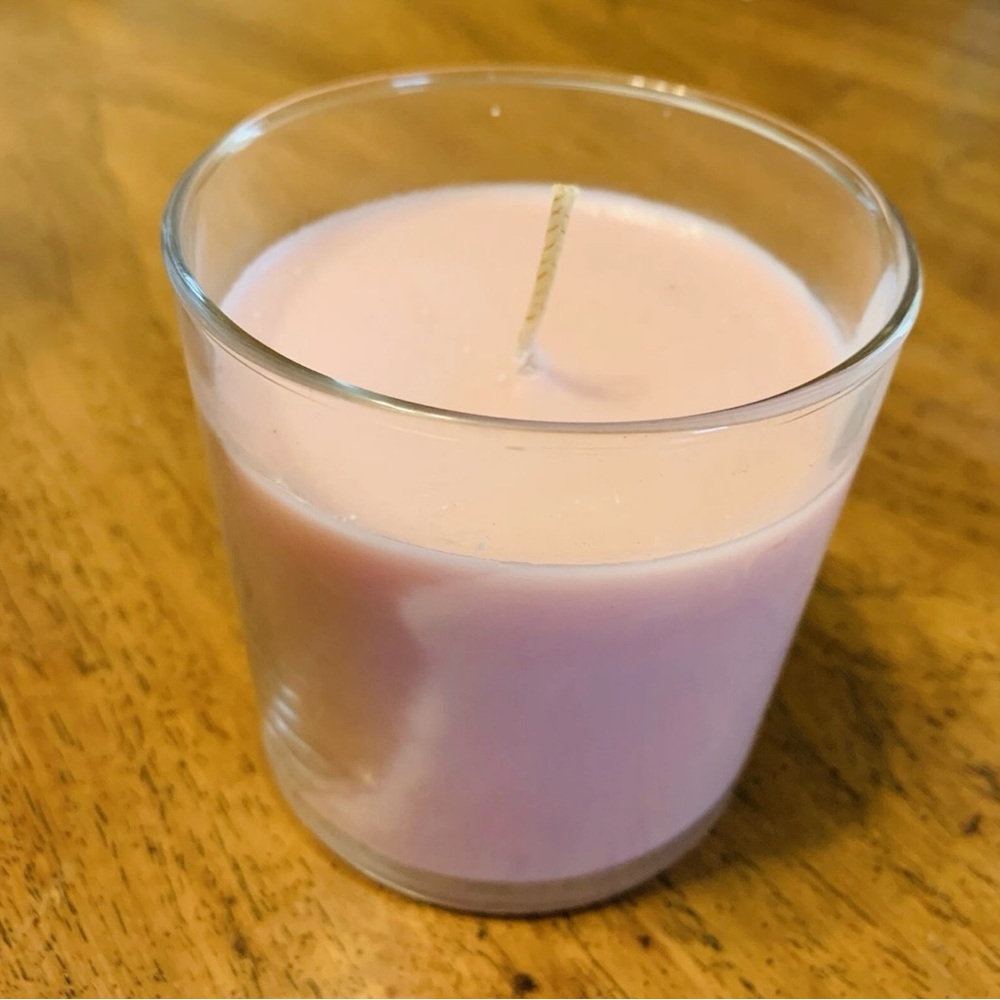 RETIRED Partylite Pink Strawberry Rhubarb G43273 Candle 3.5in Made in England
